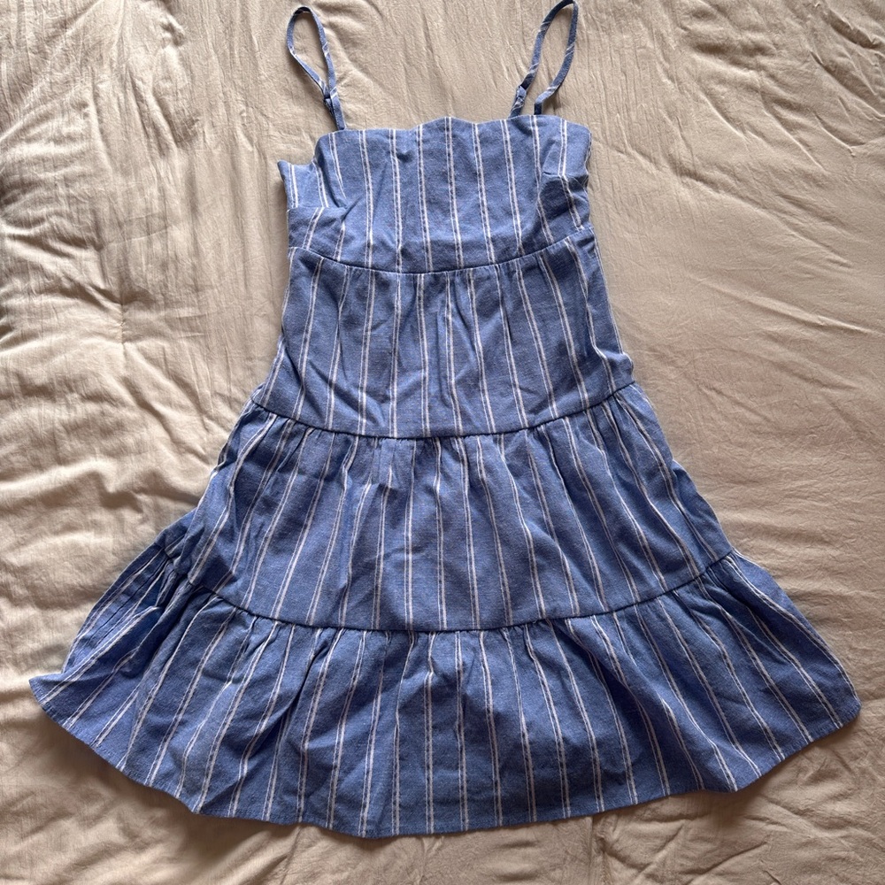 Almost Famous Blue and White Striped Dress